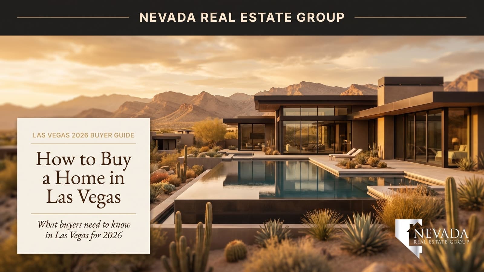 Las Vegas valley aerial view showing master-planned neighborhoods and mountain backdrop — 2026 home buying guide