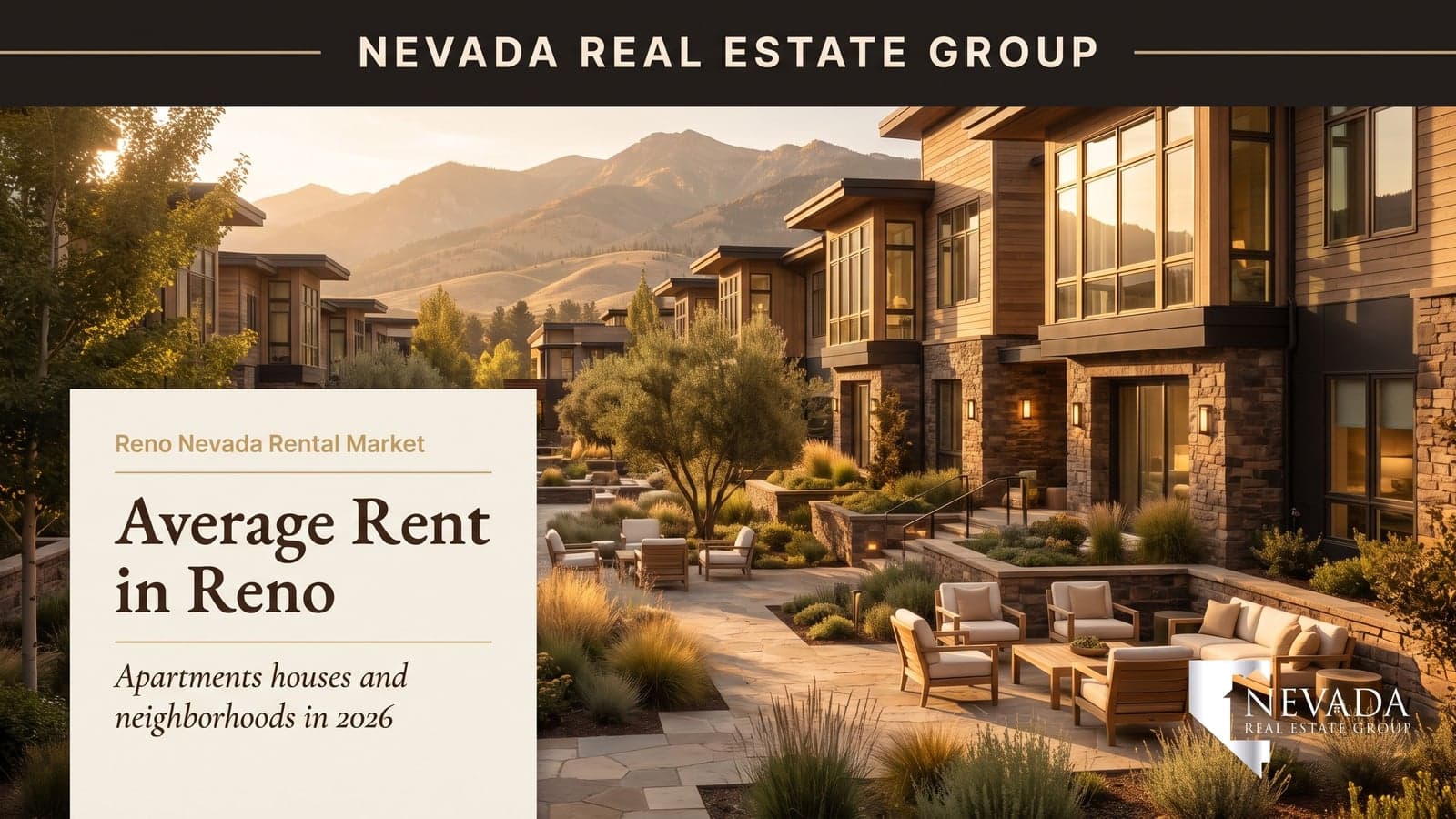Reno Nevada apartments and homes with the Sierra Nevada beyond — average rent in Reno 2026
