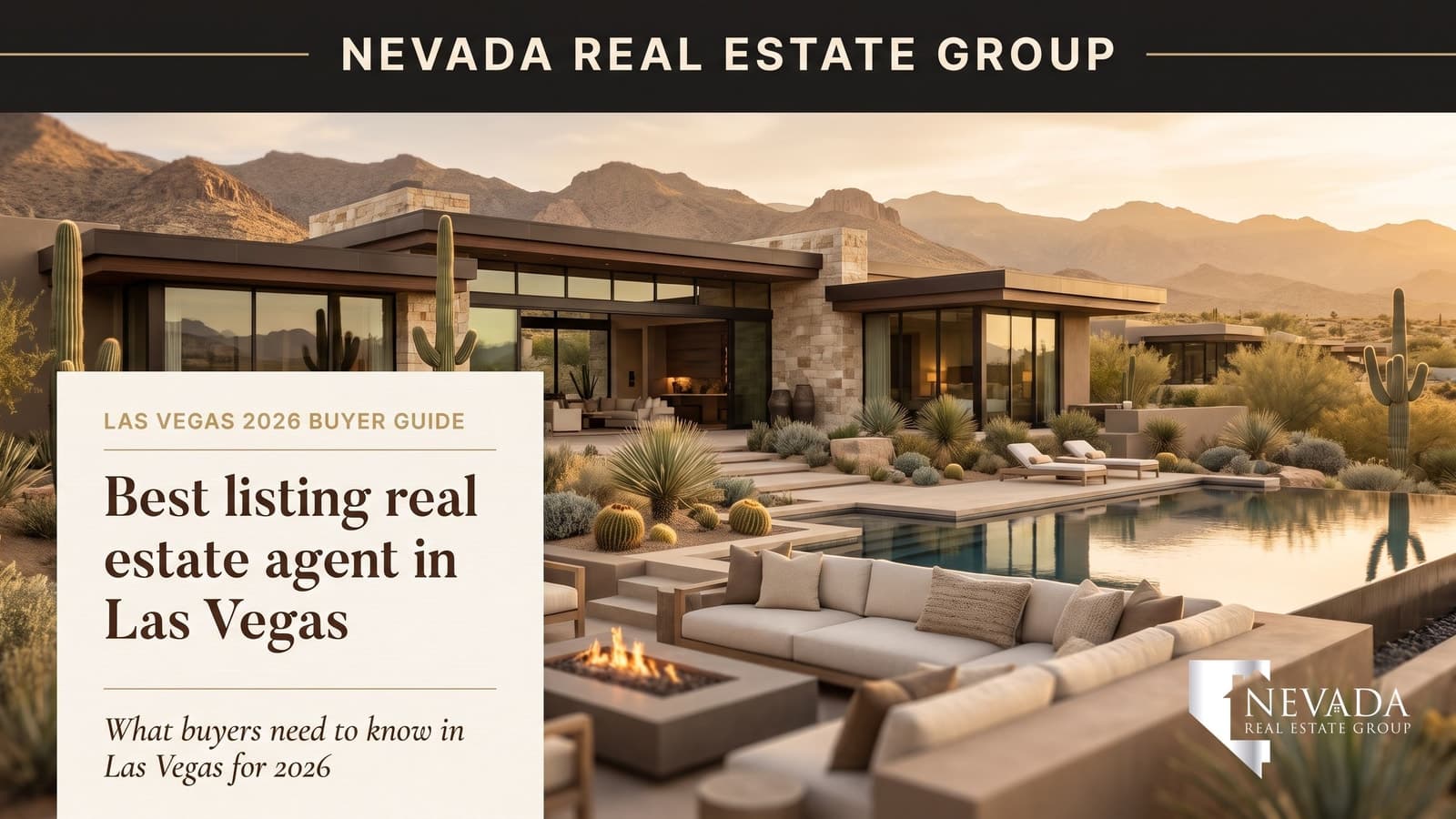 Las Vegas luxury home exterior at twilight representing a top listing agent's seller marketing