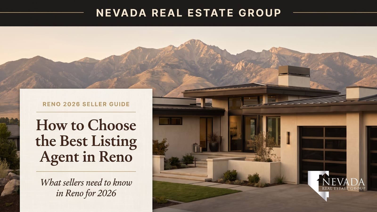 Reno Nevada luxury home exterior at dusk — choosing the best listing agent in Reno 2026