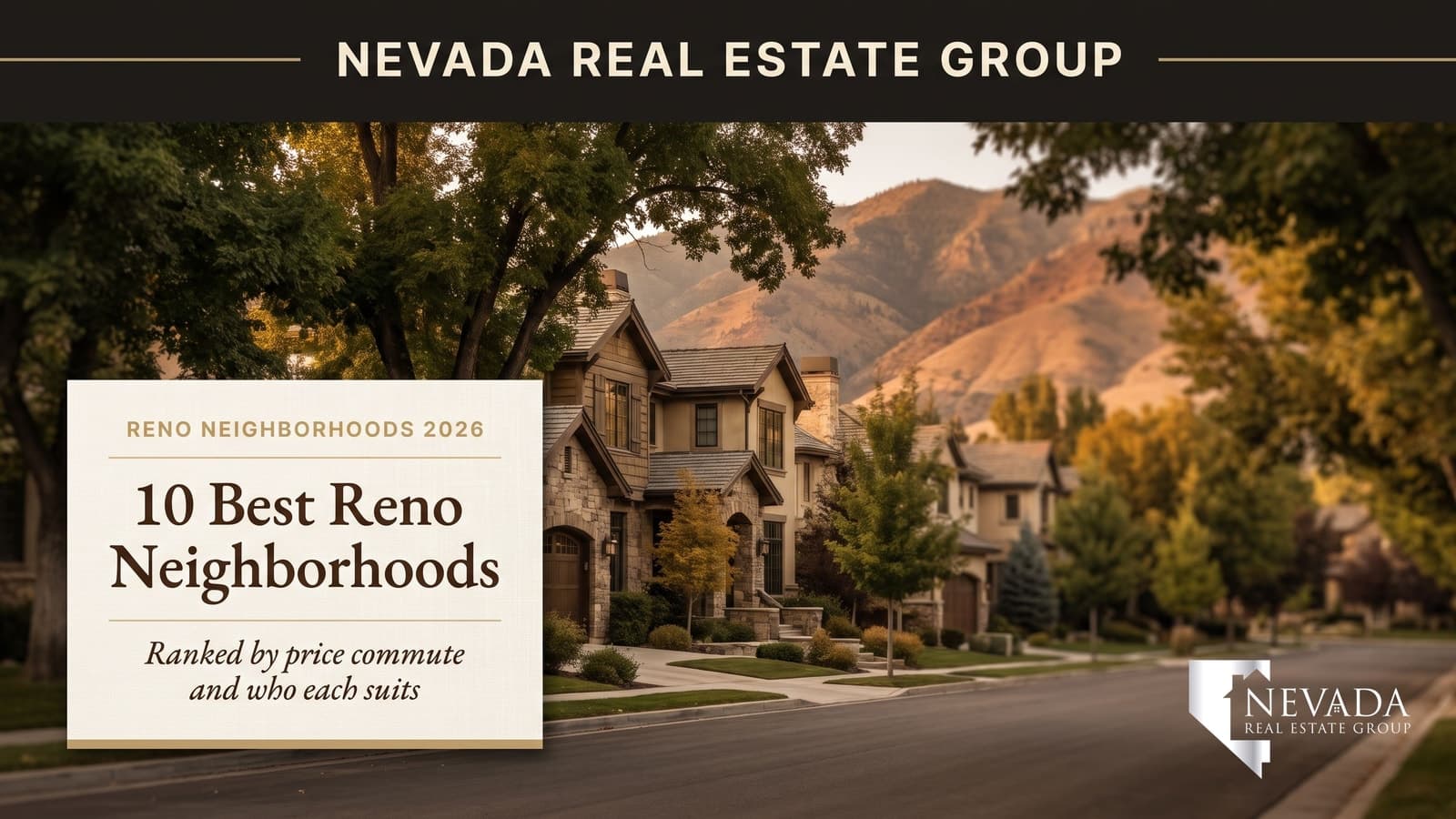Aerial view of Reno Nevada neighborhoods spanning from Midtown arts district to the Sierra Nevada foothills — best neighborhoods in Reno 2026