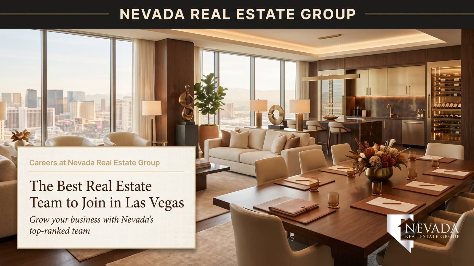 Professional real estate agents collaborating in a modern Las Vegas office — Nevada Real Estate Group, the #1 team in Nevada to grow your career