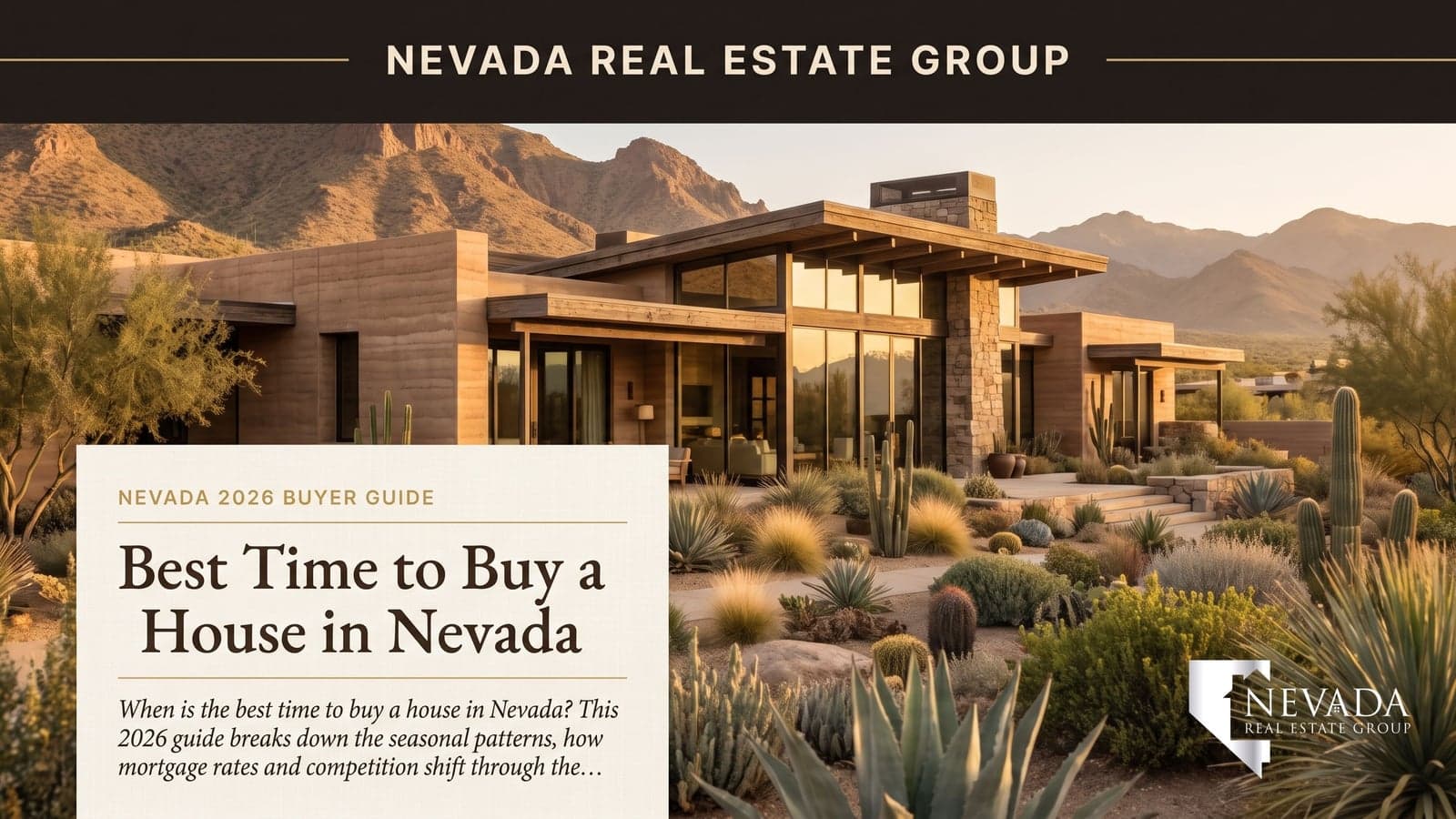 Nevada home at golden hour — best time to buy a house in Nevada 2026 guide