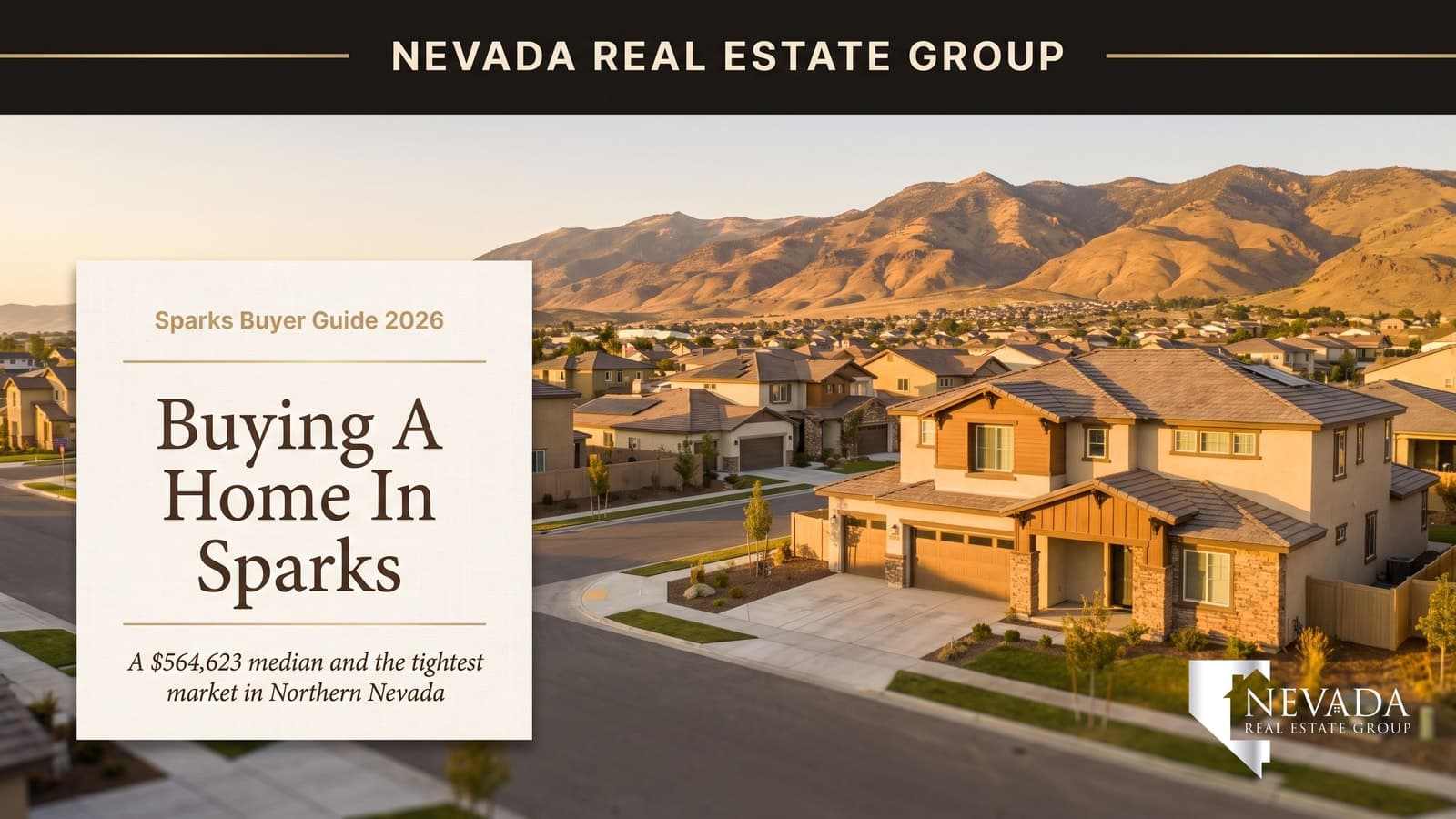 Aerial view of the Sparks Marina and surrounding Sparks Nevada neighborhoods, illustrating the 2026 home buying process for Sparks buyers