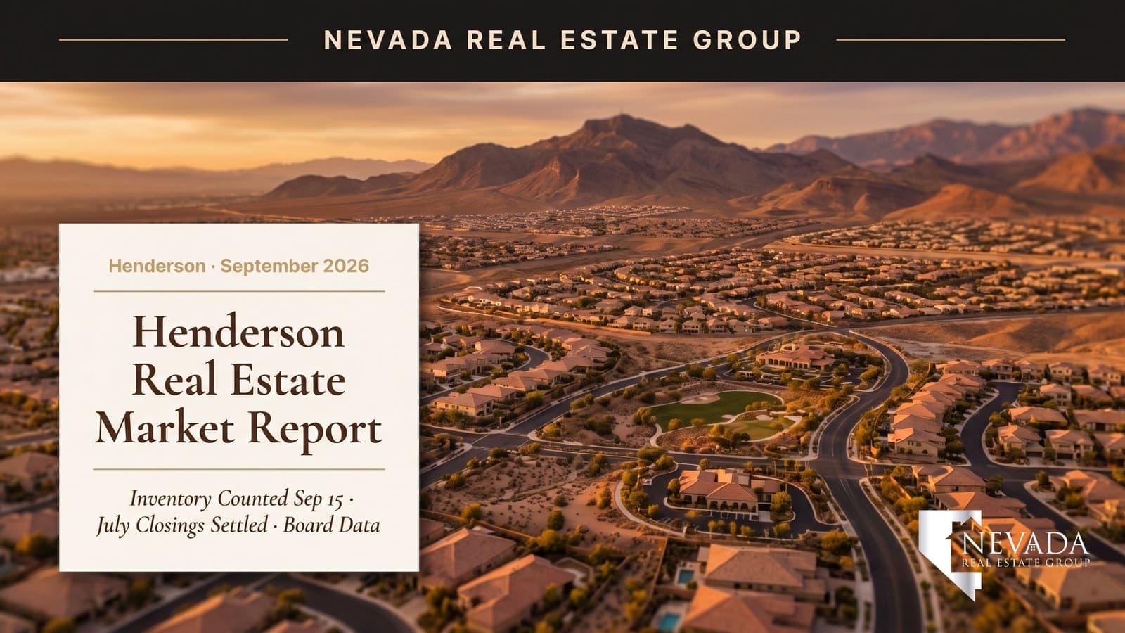 Henderson Nevada master-planned neighborhood with Black Mountain behind, illustrating the September 2026 Henderson real estate market report