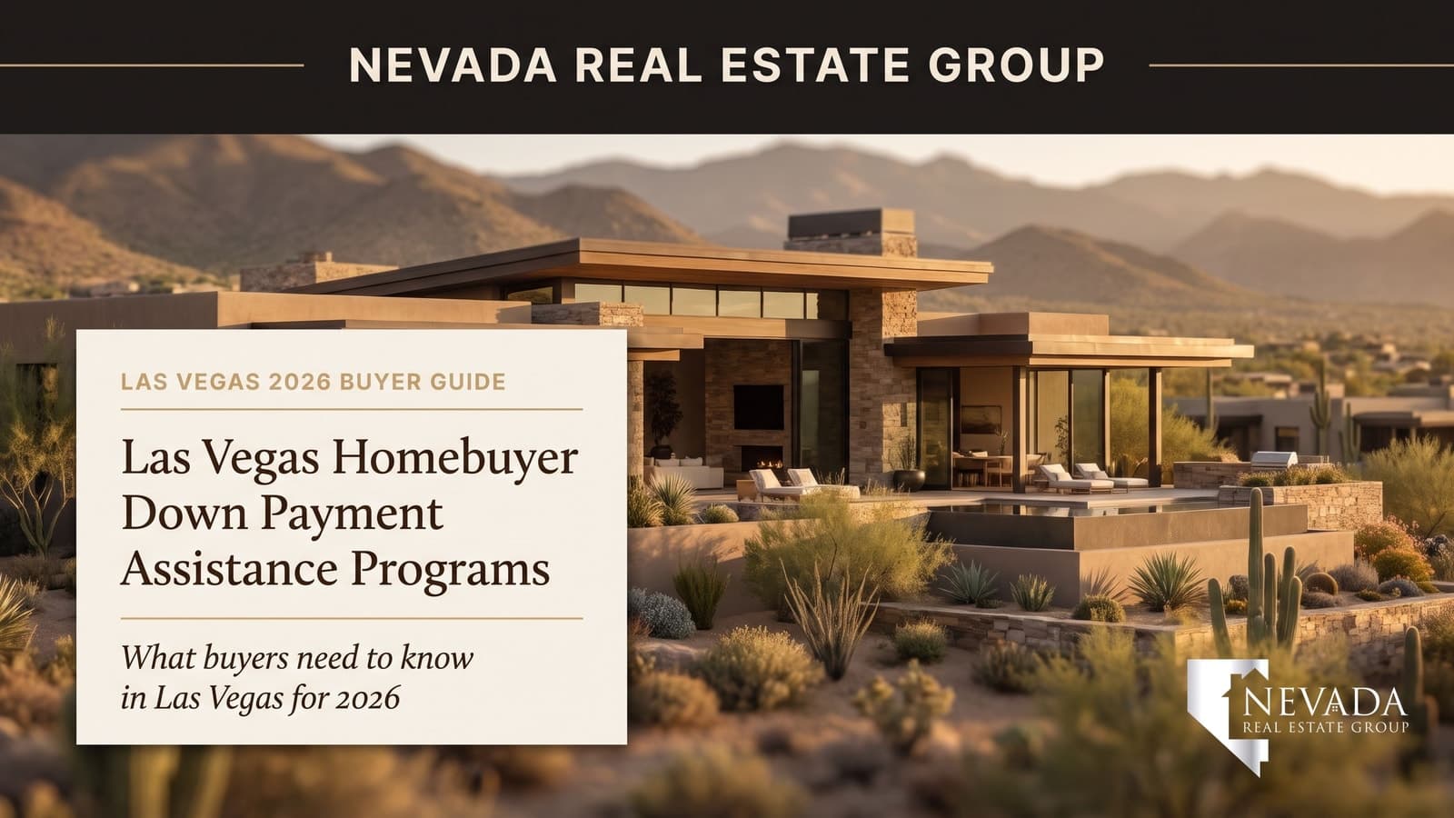 First-time homebuyers reviewing documents at a Las Vegas title company — homebuyer programs and down payment assistance 2026