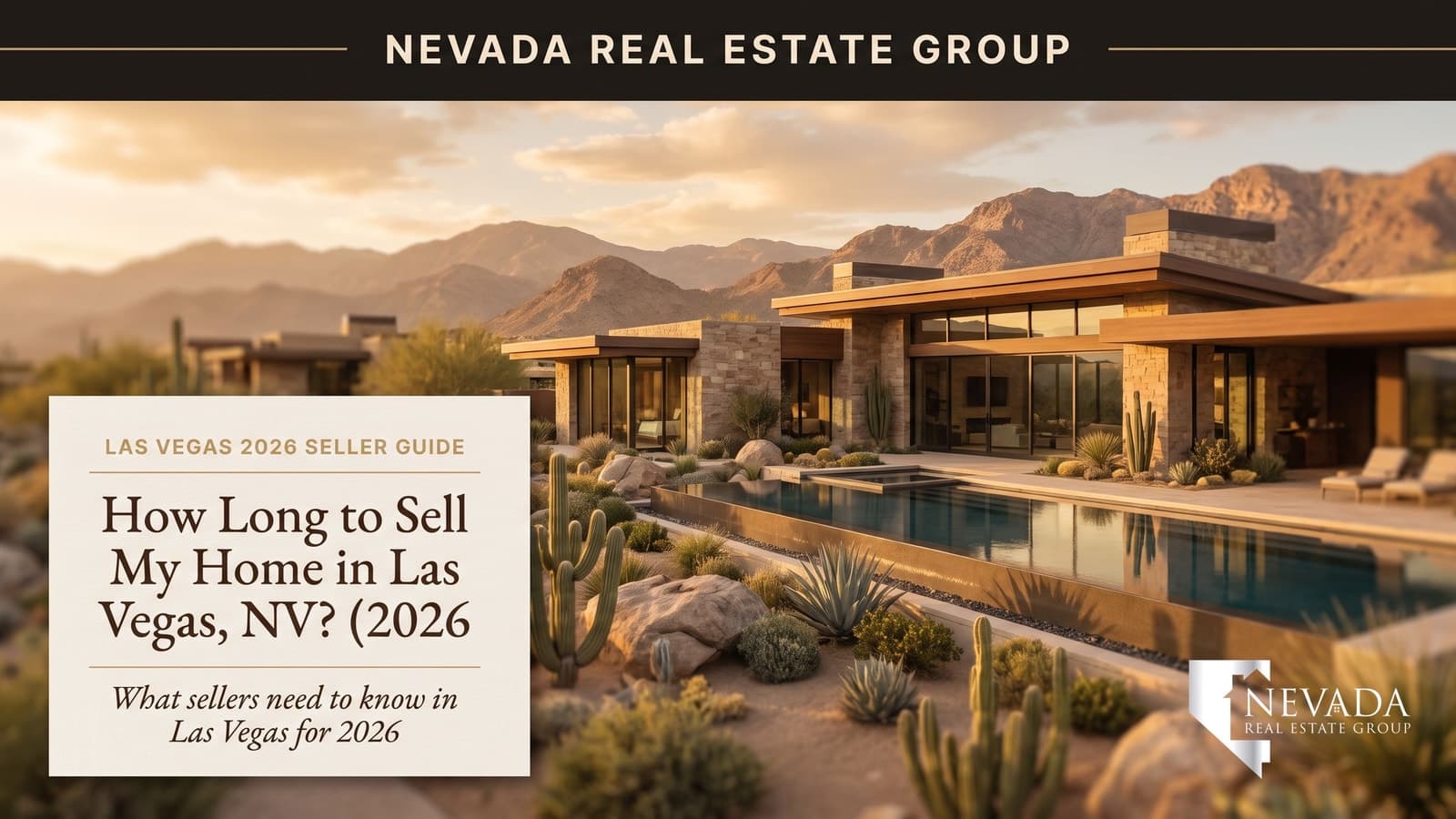 Las Vegas single-family home with a for-sale sign at dusk 2026 — how long it takes to sell a home in Las Vegas by price tier and area