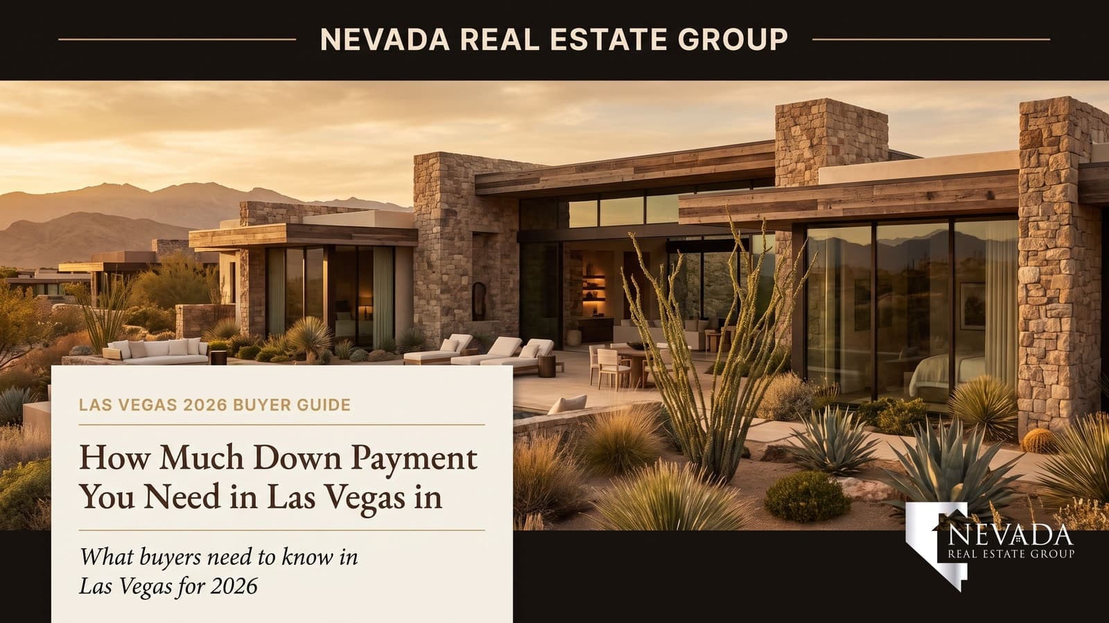 Las Vegas first-time buyer reviewing FHA conventional and VA down payment options on a tablet at a new construction home
