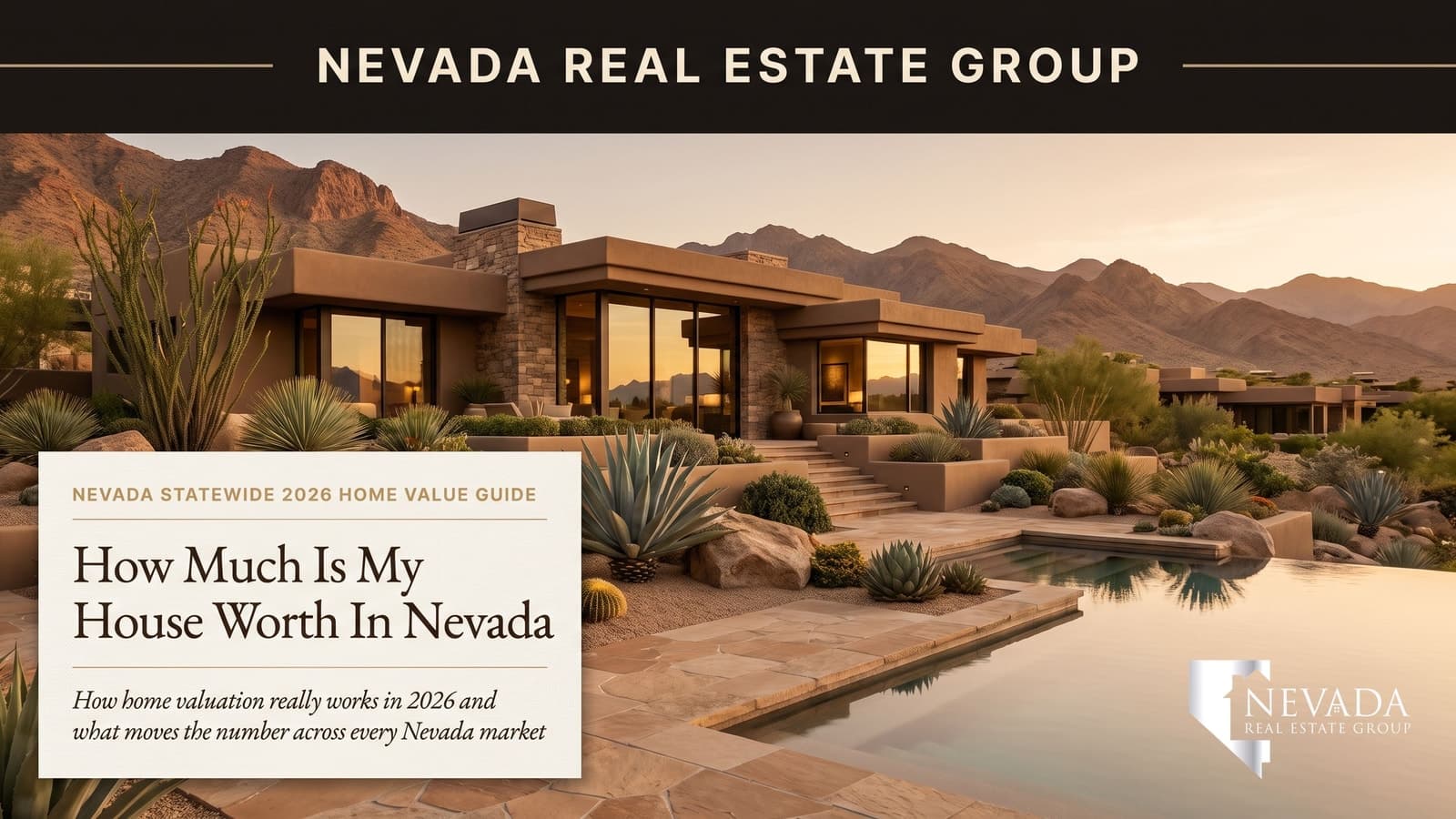 Nevada home with desert mountains — how much is my house worth in Nevada 2026 home value guide