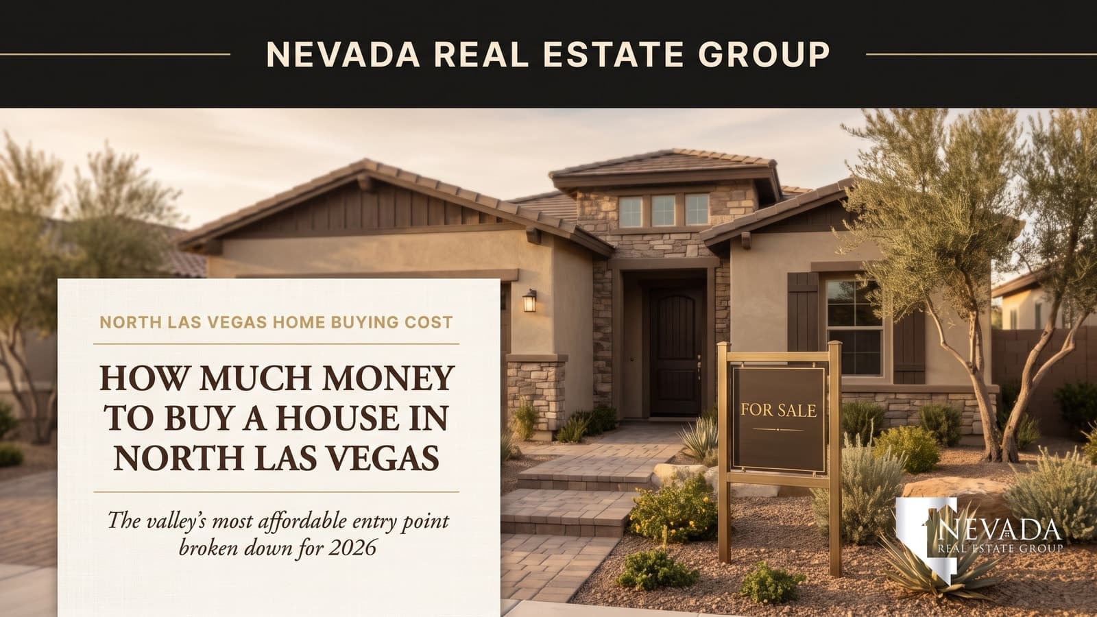 North Las Vegas single-family homes with newer master-planned rooftops and mountain views, illustrating the total cash and income a buyer needs to purchase a house in North Las Vegas in 2026