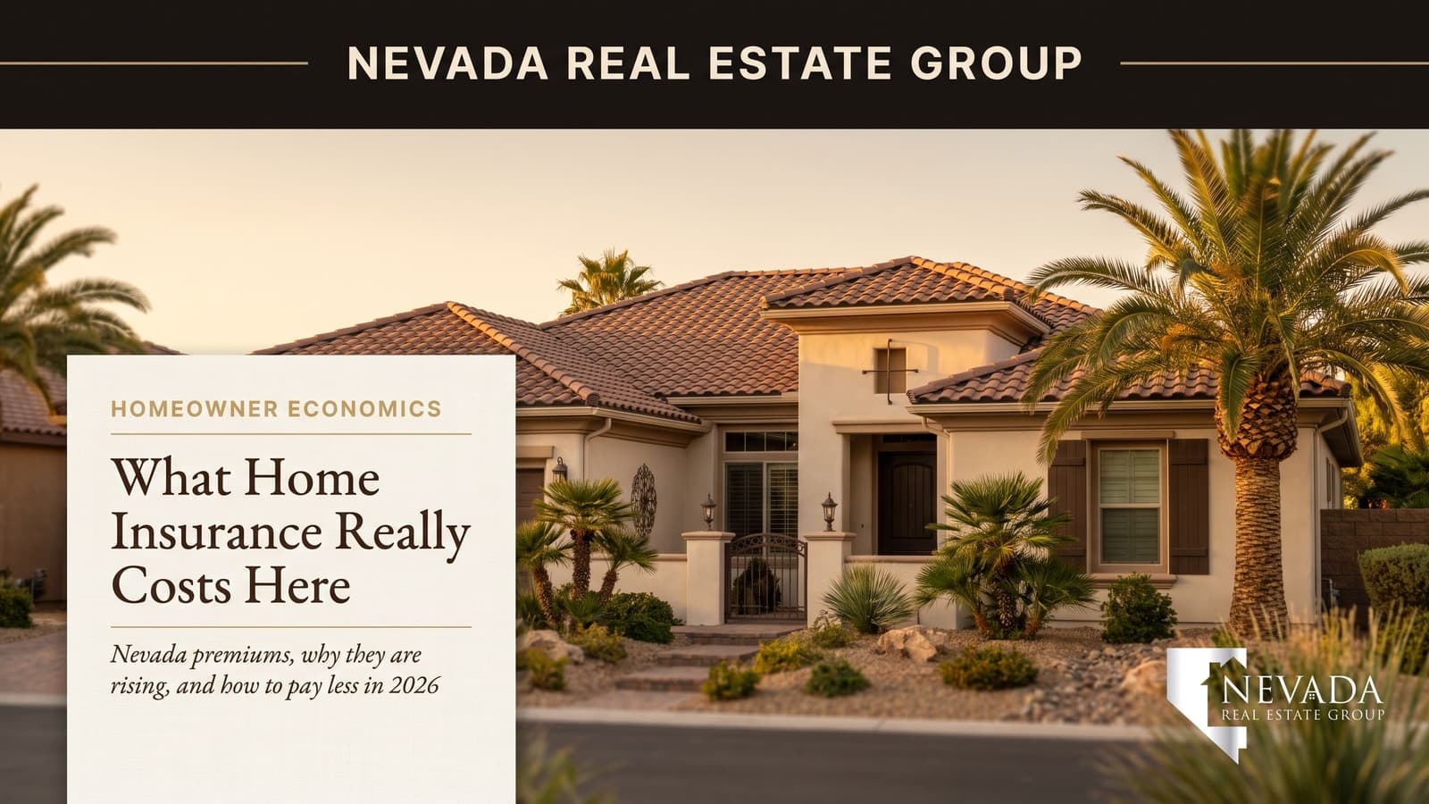 Las Vegas home with tile roof at golden hour, representing homeowners insurance costs in Nevada 2026