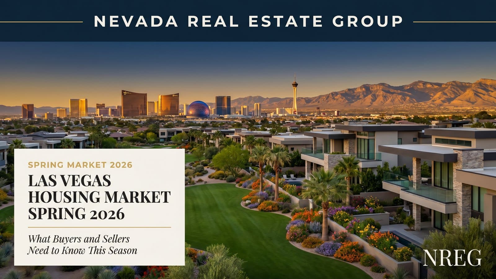 Las Vegas housing market spring 2026 aerial view of single-family neighborhoods
