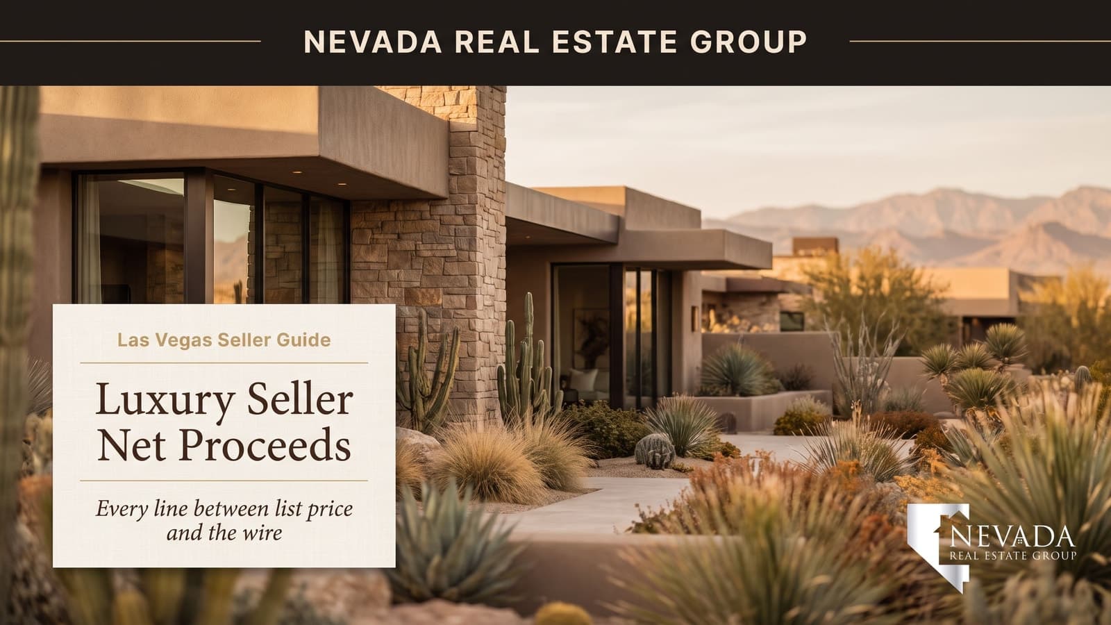 Las Vegas luxury home exterior, representing a seller working out net proceeds between list price and closing