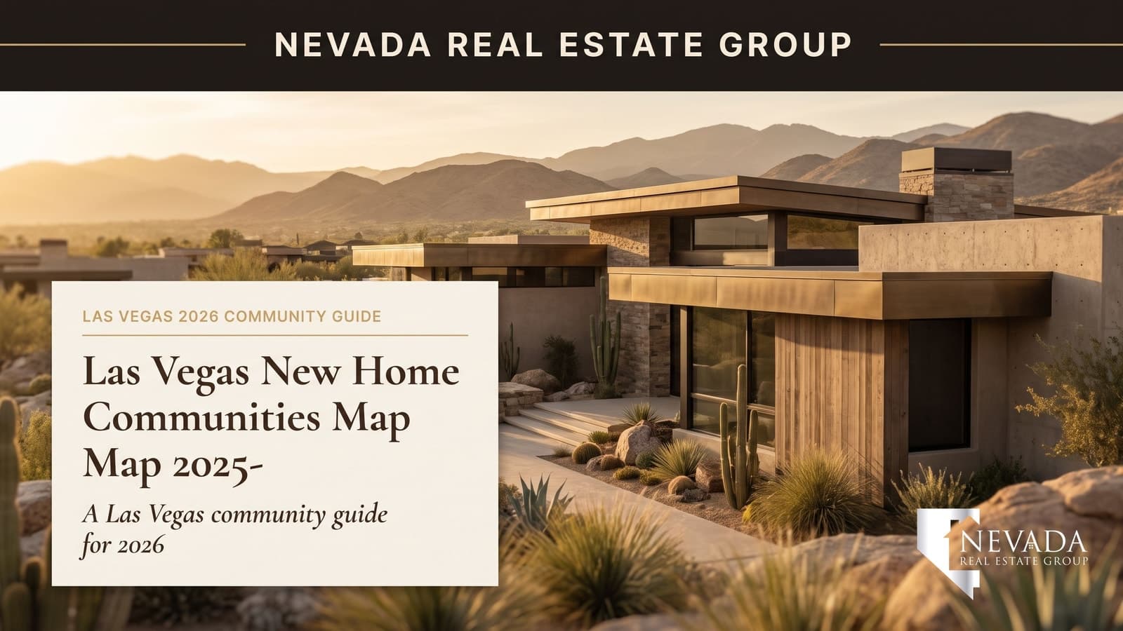 Aerial Las Vegas master plan community new construction palm-lined curved streets desert backdrop 2026