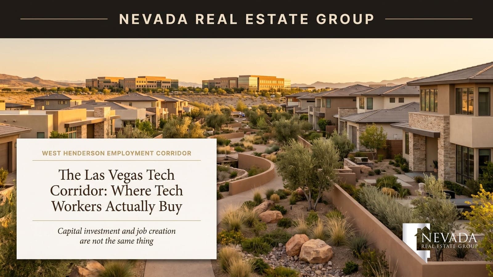 New homes in the West Henderson employment corridor near the Google data center and Haas Automation campus, where Las Vegas tech workers buy in 2026