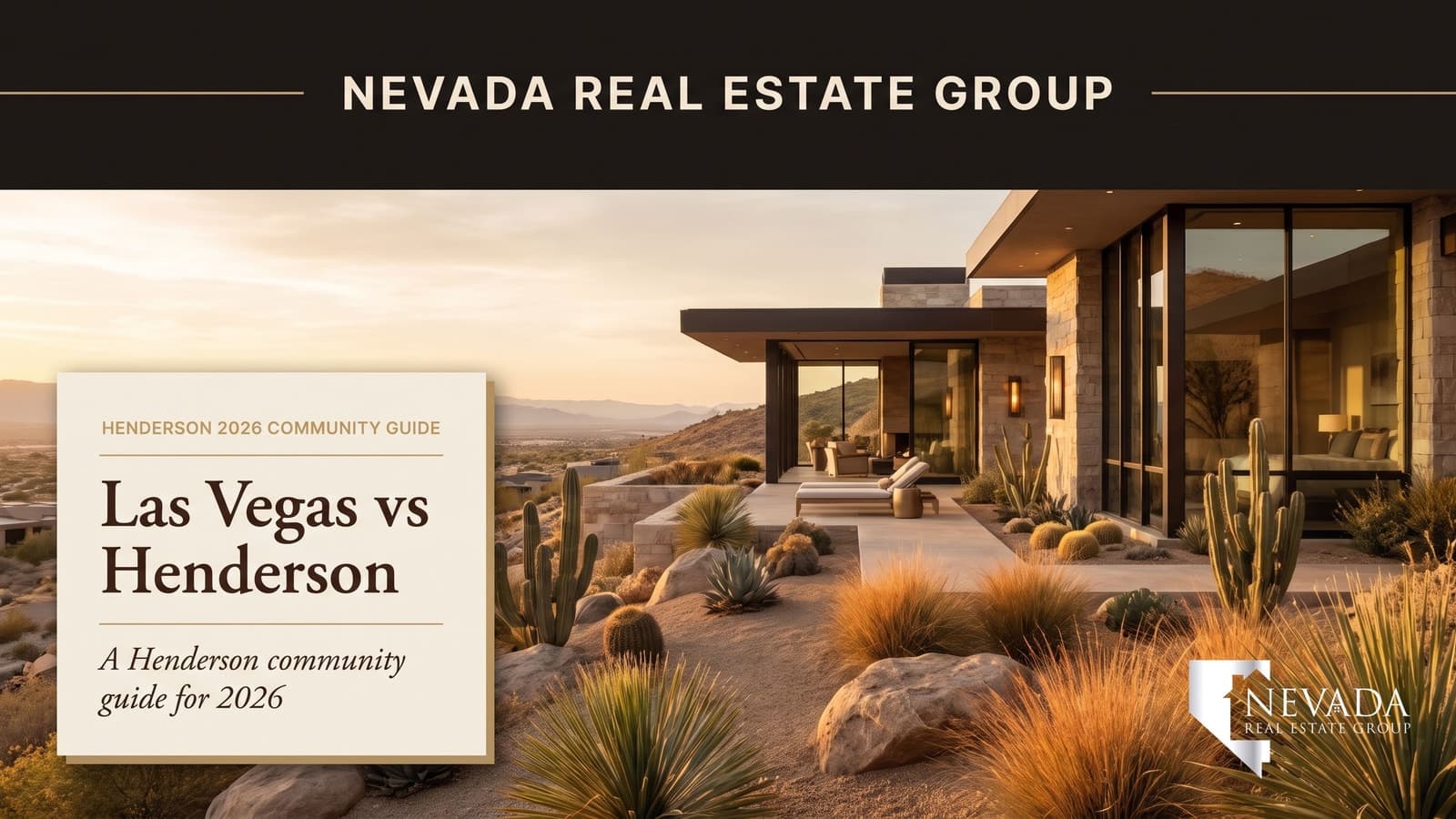Las Vegas Strip skyline at dusk compared with Henderson master-planned community — Las Vegas vs Henderson 2026 buyer guide