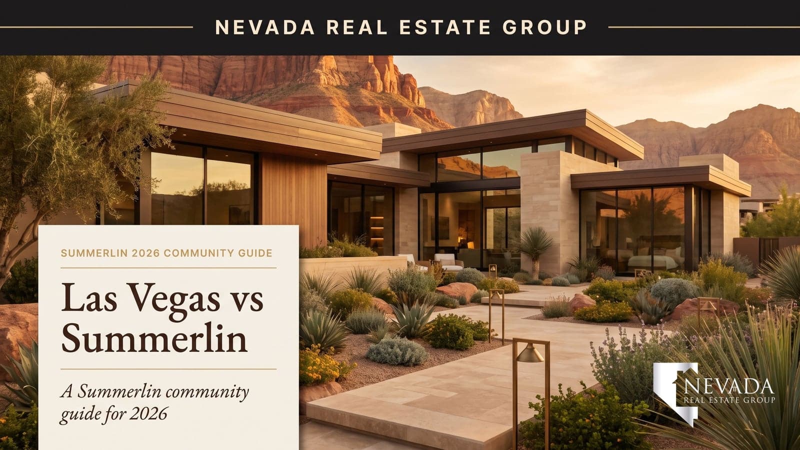 Aerial view comparing Las Vegas urban skyline with Summerlin master-planned community