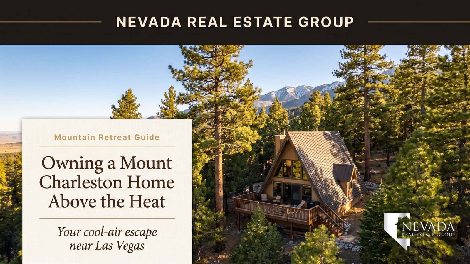 Pine-forested Mount Charleston Nevada homes at roughly 7,500 feet elevation — a cool-air mountain retreat about 45 minutes from Las Vegas