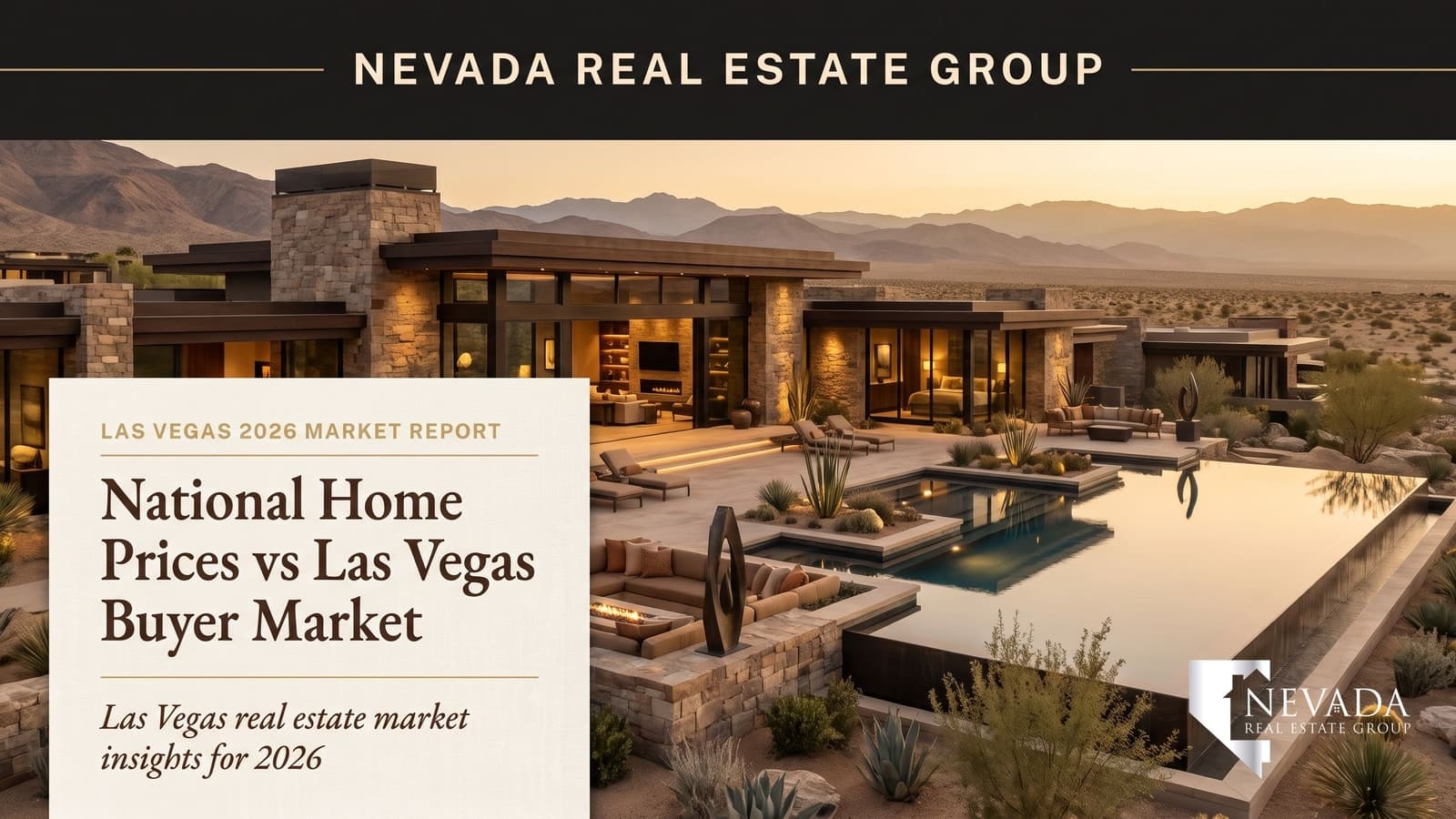 National home price growth versus Las Vegas buyer's market split in spring 2026