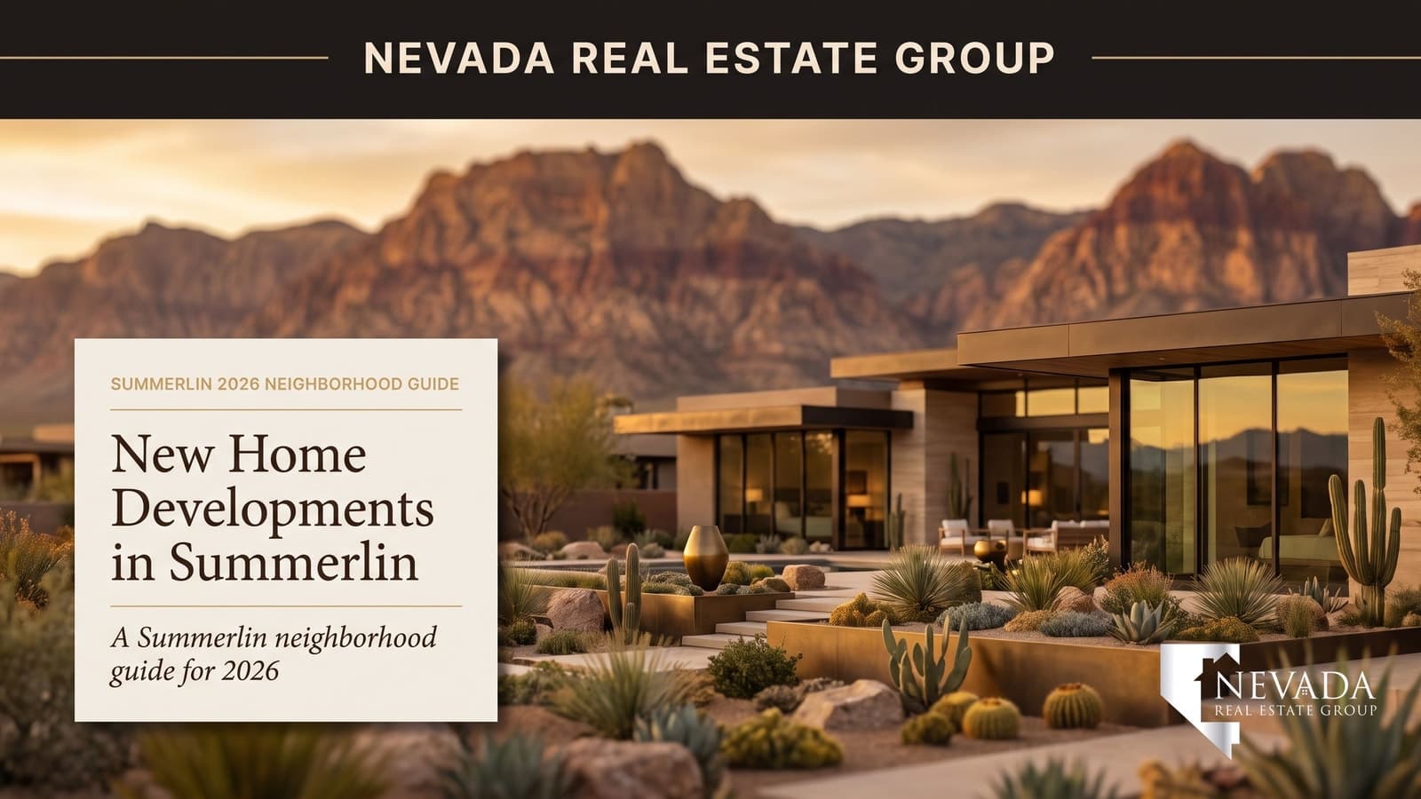 Aerial view of Summerlin West new construction neighborhoods against the Spring Mountains backdrop in Las Vegas