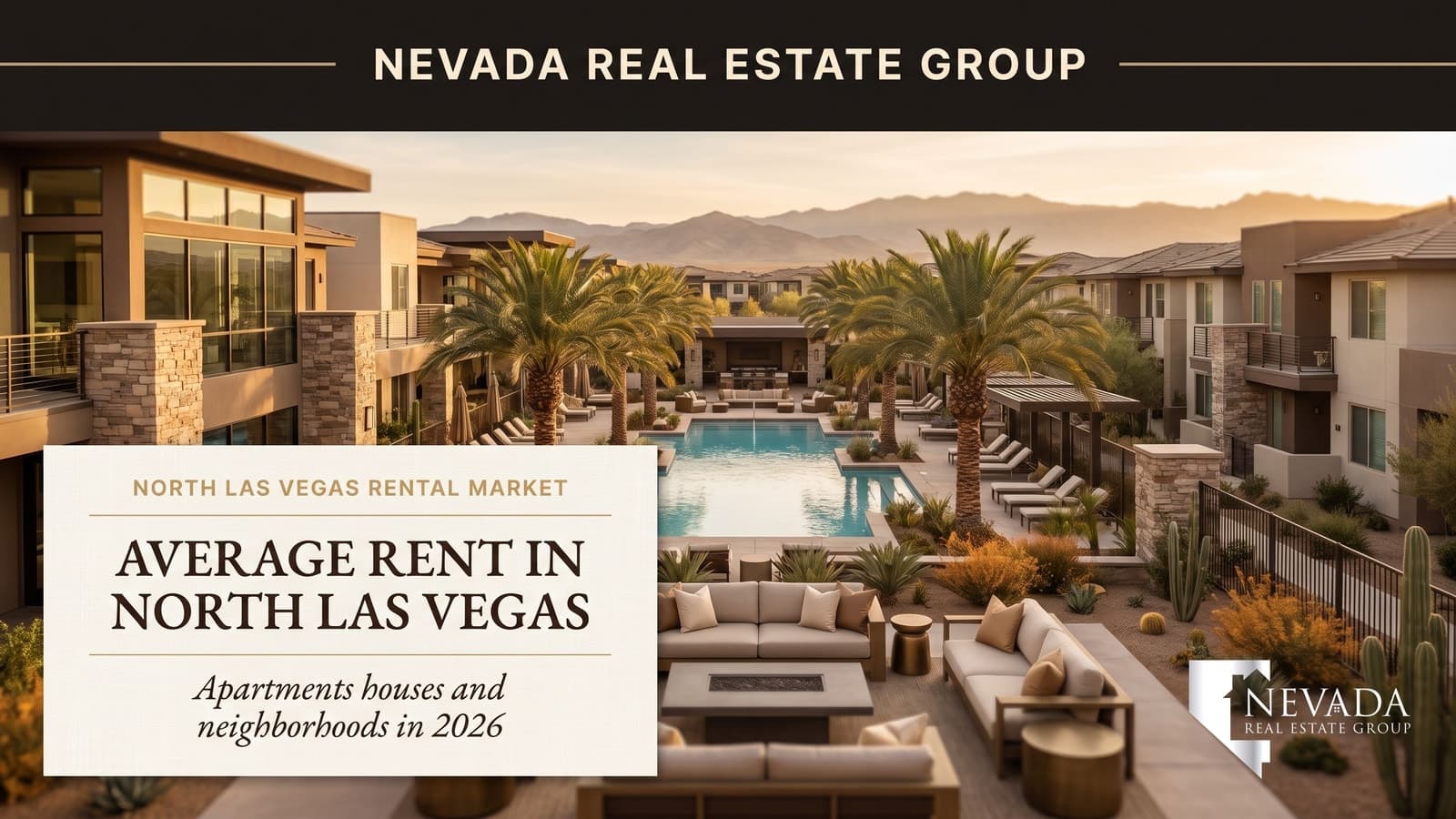 North Las Vegas Nevada apartments and homes at golden hour — average rent in North Las Vegas 2026