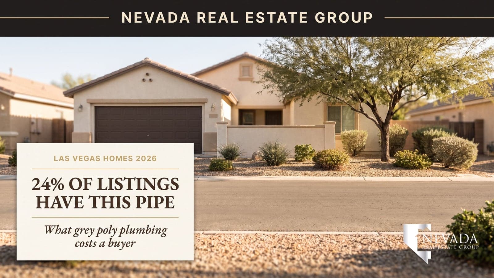 Las Vegas single-story home built in the late 1980s, the era when polybutylene plumbing was standard