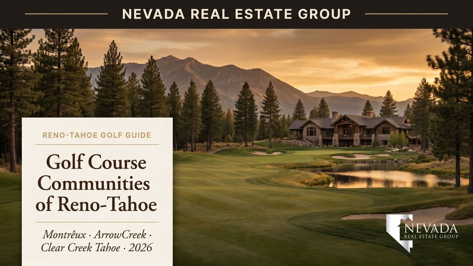 Reno-Tahoe golf-course community fairway with Sierra Nevada mountains beyond — 2026 guide to golf real estate in the Reno-Tahoe region