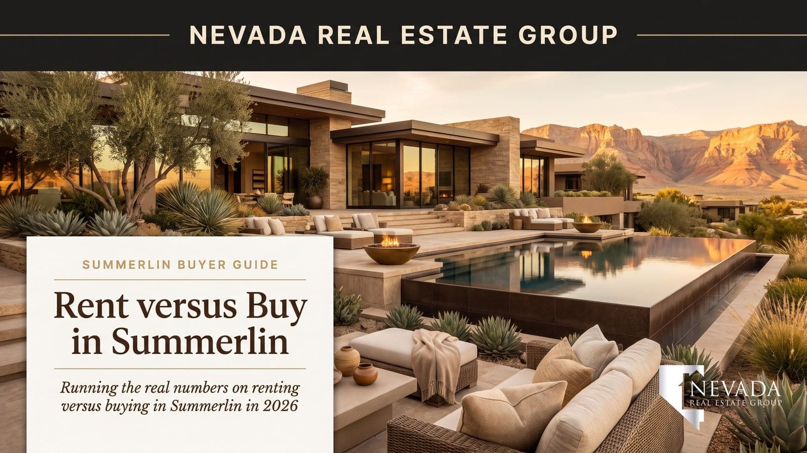 Upscale Summerlin Las Vegas home against Red Rock — rent vs buy in Summerlin 2026