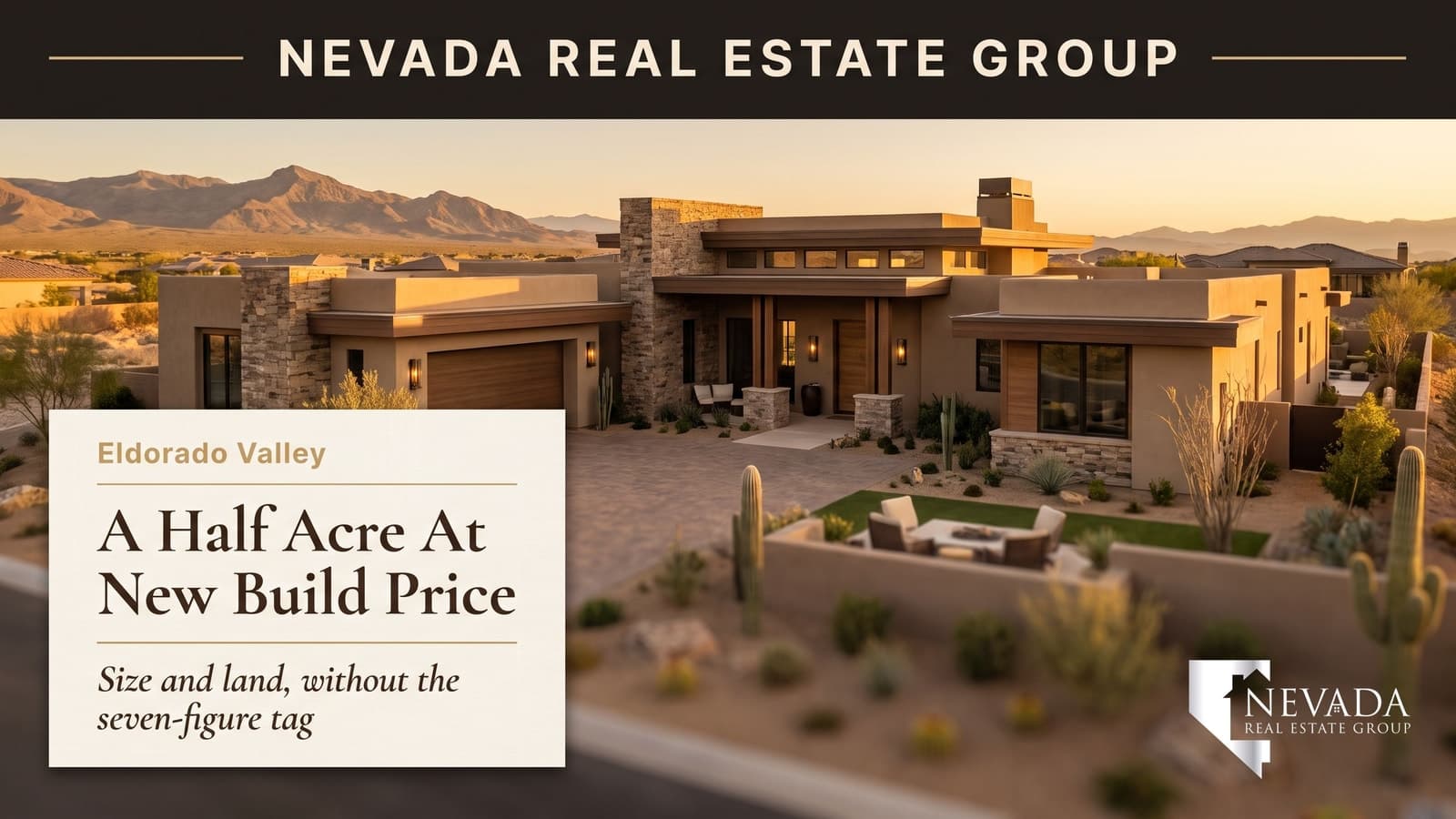 Large new construction home on a half-acre lot in the Eldorado Valley area of south Las Vegas, Nevada