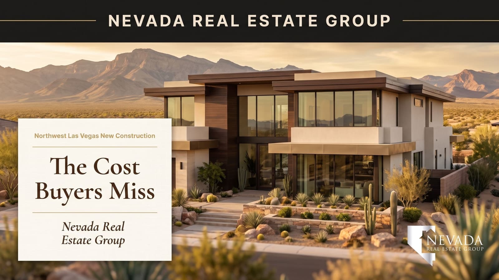 New construction two-story home in a Northwest Las Vegas master-planned community with desert landscaping and mountain views