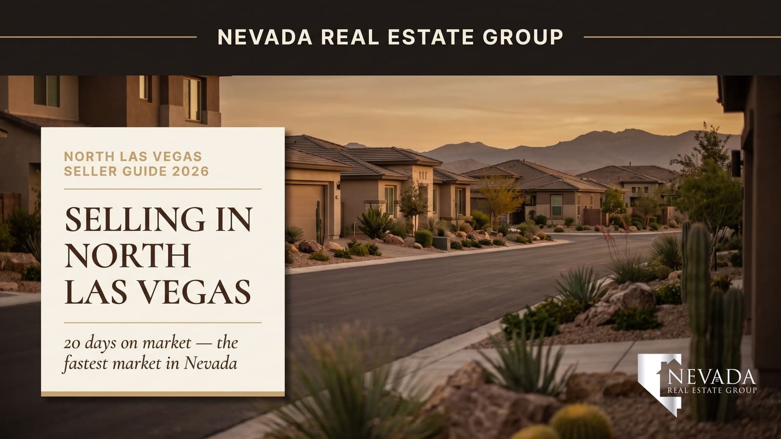 Aerial view of North Las Vegas residential neighborhoods at dusk, illustrating the 2026 home selling process and costs in the valley's fastest market