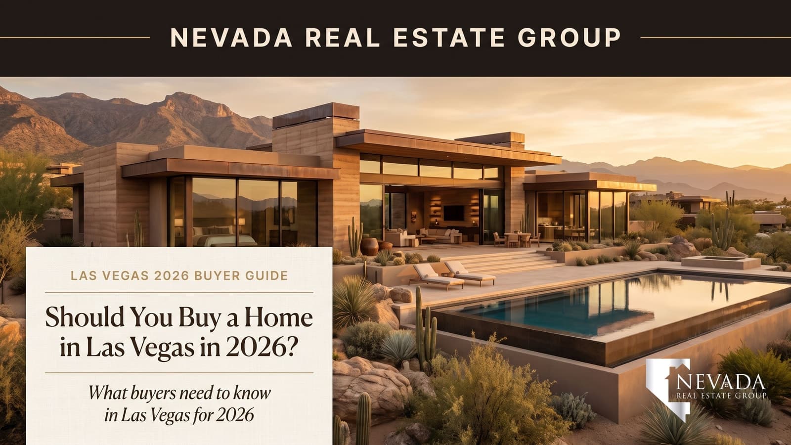 Buyers touring a single-family Las Vegas home with an agent in 2026, weighing whether to buy now or wait