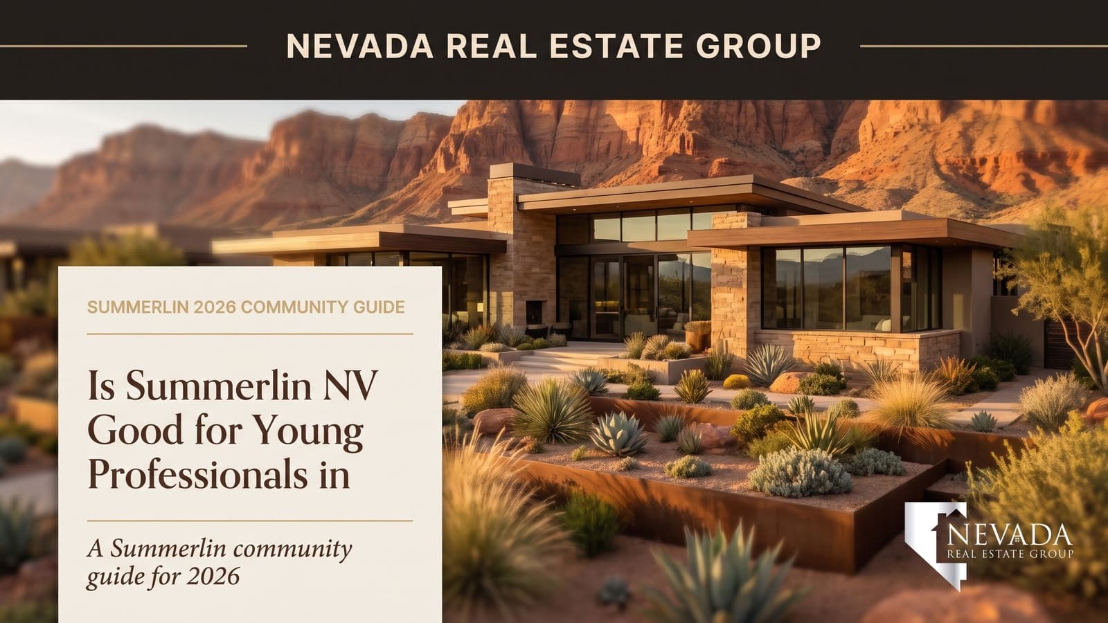 Downtown Summerlin skyline with the Las Vegas Ballpark and Red Rock Canyon backdrop, the walkable core young professionals gravitate to in 2026