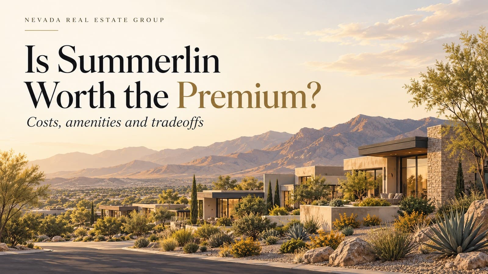 Conceptual Summerlin housing illustration for a guide to comparing a home's price premium