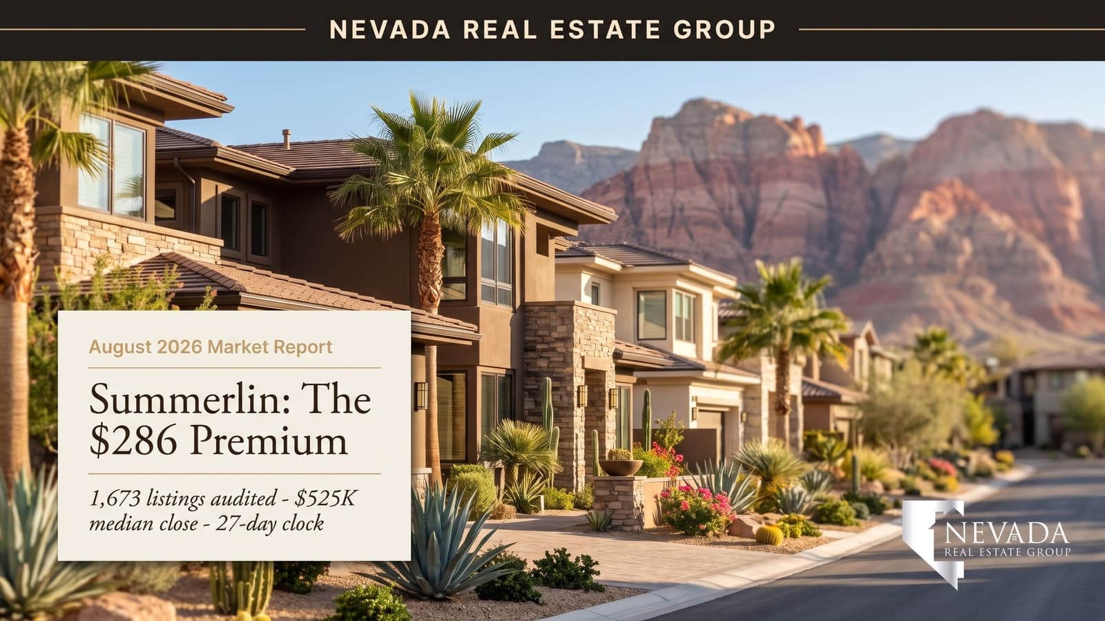 Summerlin Las Vegas master-planned community with Red Rock backdrop during the August 2026 housing market