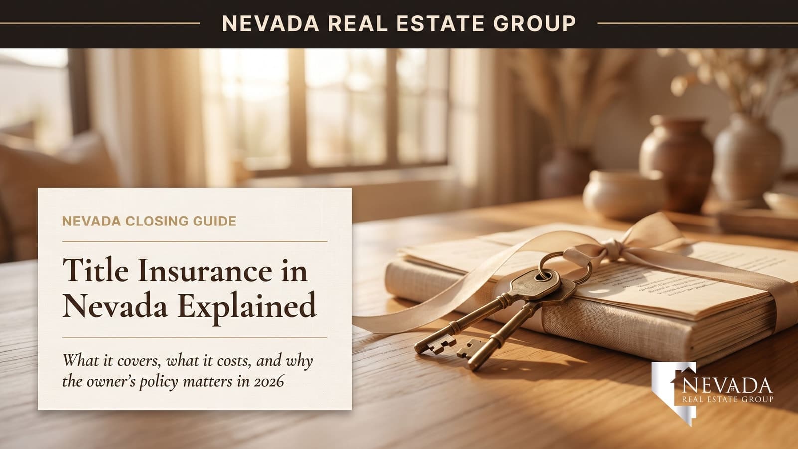 Nevada home deed and keys representing owner's title insurance protection at a 2026 closing