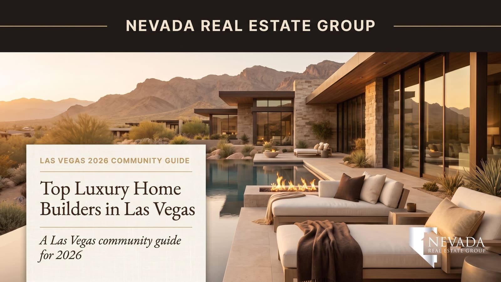Las Vegas luxury custom hillside estate at twilight overlooking Strip — top luxury home builders 2026