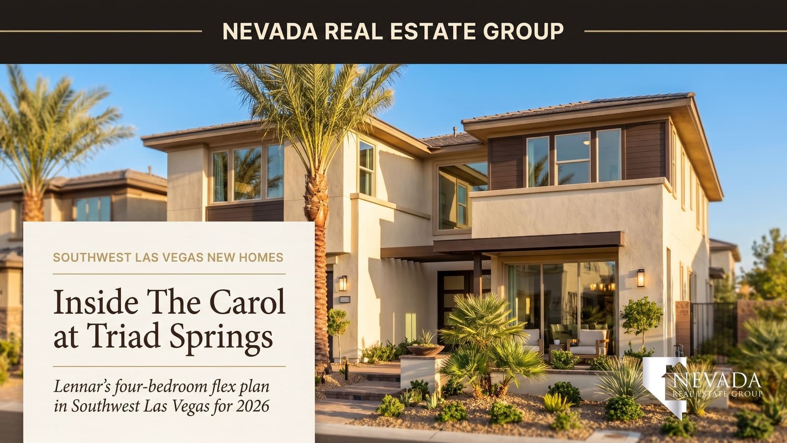 Bright new two-story Lennar Carol model home at Triad Springs in Southwest Las Vegas 89178 — 2026 new construction spotlight