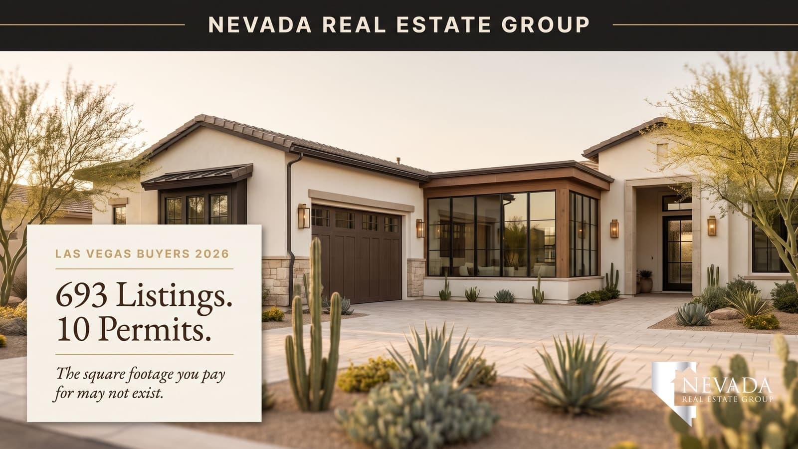 Las Vegas home with a converted garage and enclosed patio, the two most commonly unpermitted additions