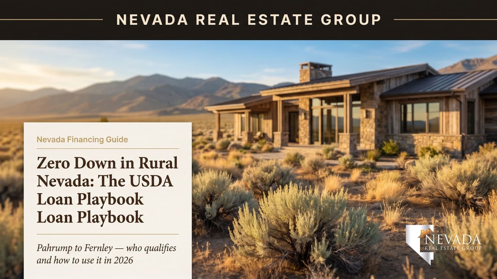 Rural Nevada single-family home on acreage eligible for zero-down USDA loan financing in 2026