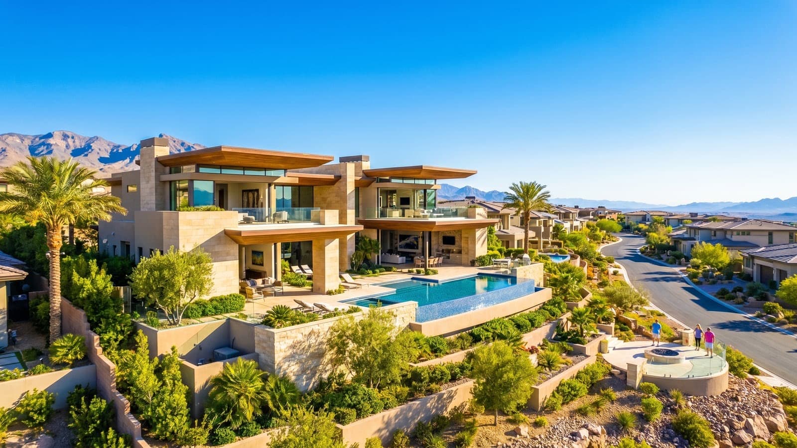 Ascaya hillside custom estate with Strip view