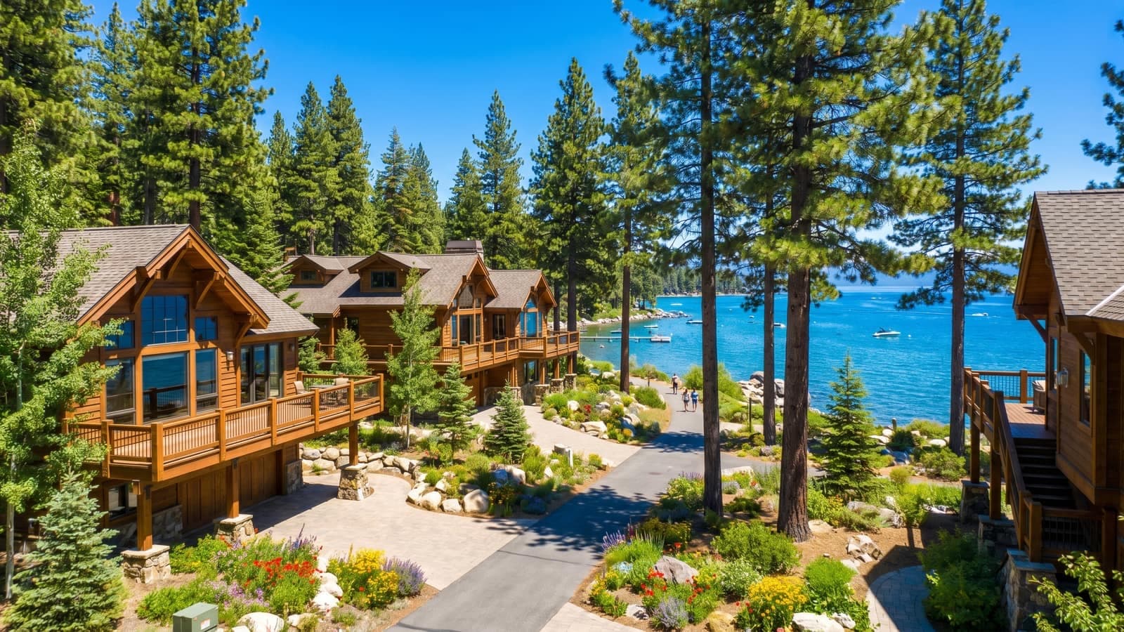 Lake Village wooded townhomes and condos with resort amenities near Stateline on Lake Tahoe's Nevada south shore