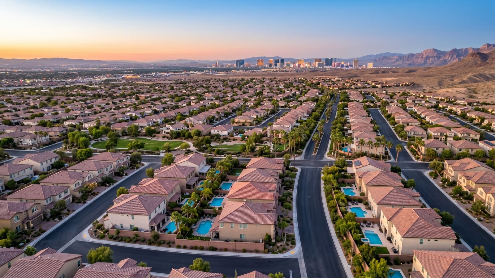 East Las Vegas aerial view — Sunrise Manor, Boulder Highway corridor, and valley floor neighborhoods east of the Strip