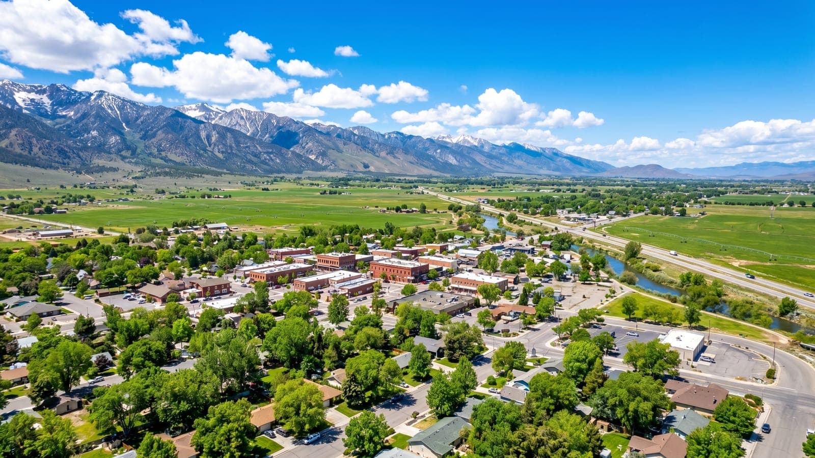 Minden, Nevada — Carson Valley floor with the Sierra Nevada rising to the west