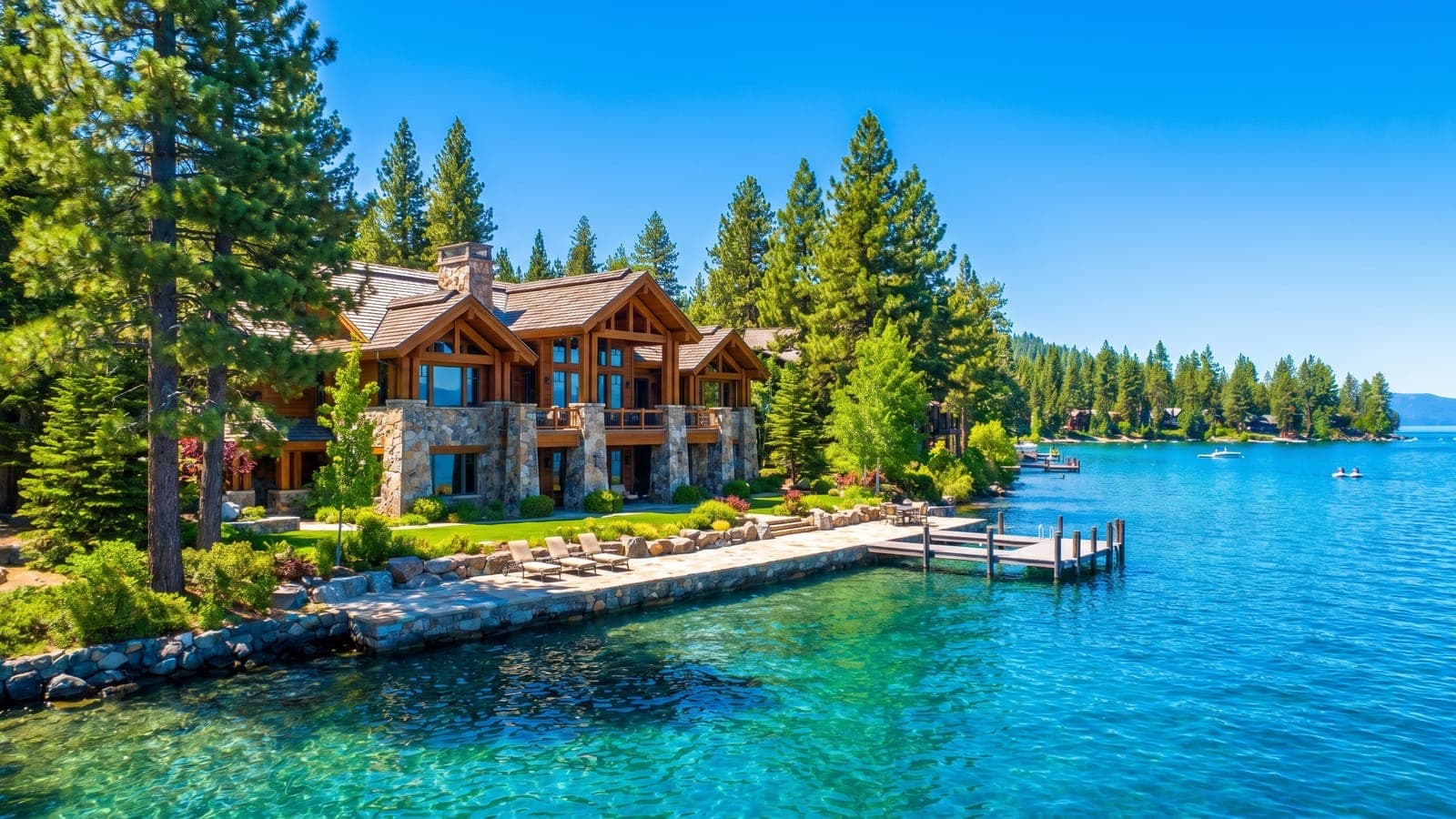 Uppaway Estates gated ultra-luxury lakefront estate enclave on Lake Tahoe's Nevada shore in Incline Village