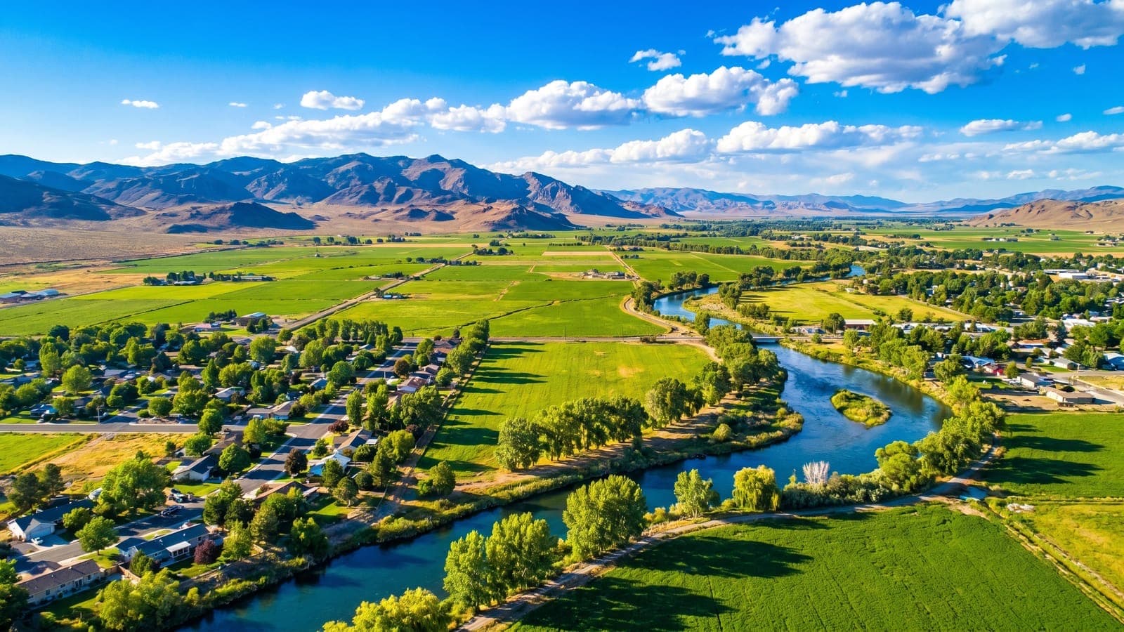 Yerington, Nevada — agricultural homes and ranch land in Mason Valley along the Walker River, Lyon County