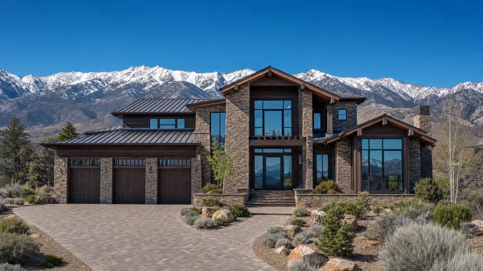 Gated neighborhood entrance with landscaped monument signage in Sparks, Nevada