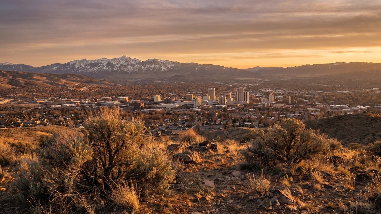 Northern Nevada — Reno, Lake Tahoe, and the Carson Valley below the Sierra Nevada