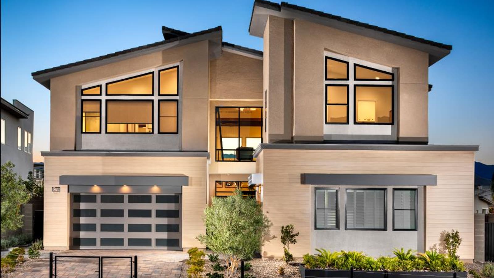 Representative builder image showing desert contemporary exterior architecture with flat rooflines