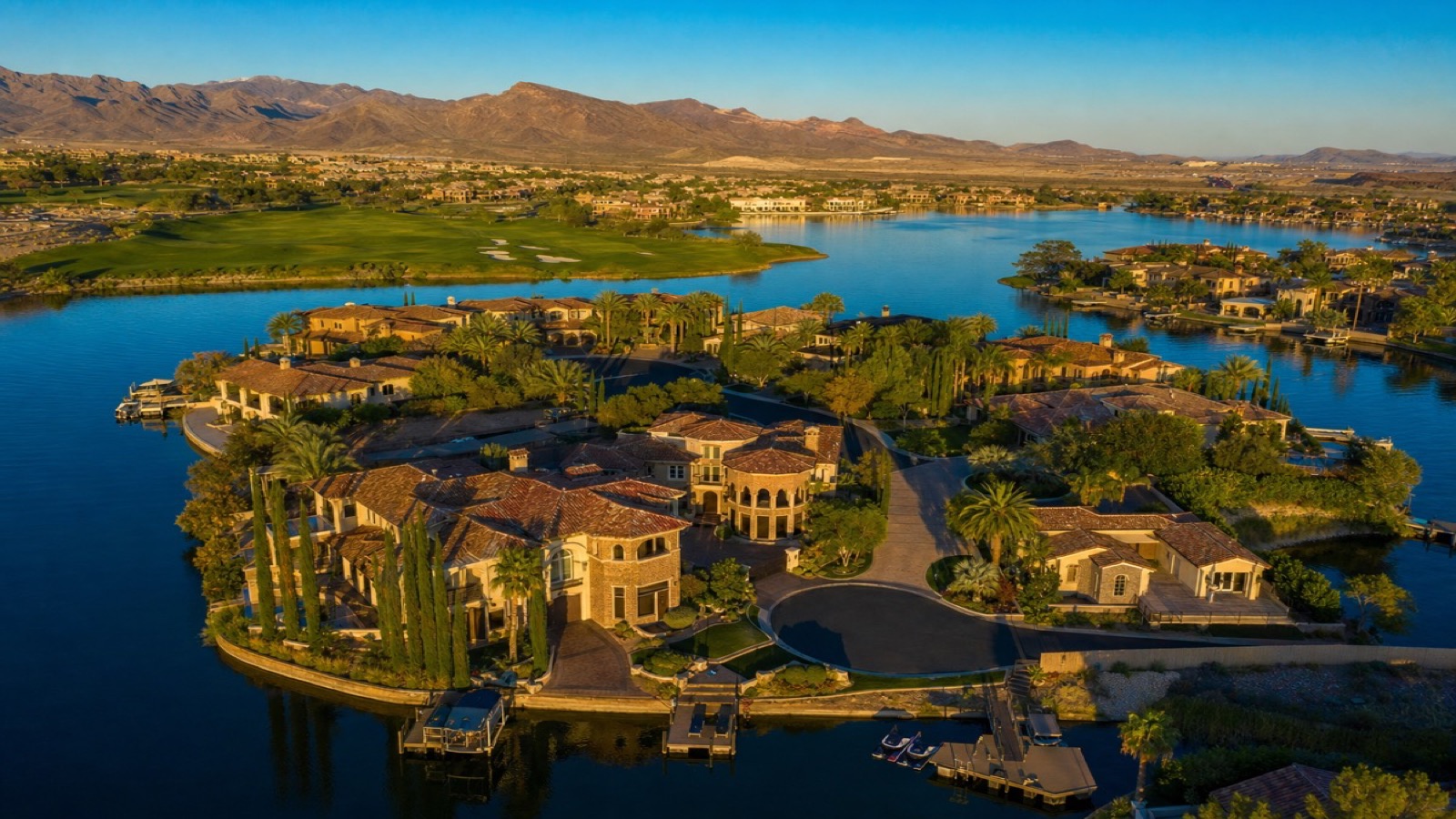 Lake Las Vegas waterfront village and fountains in Henderson near The Bluffs 2026